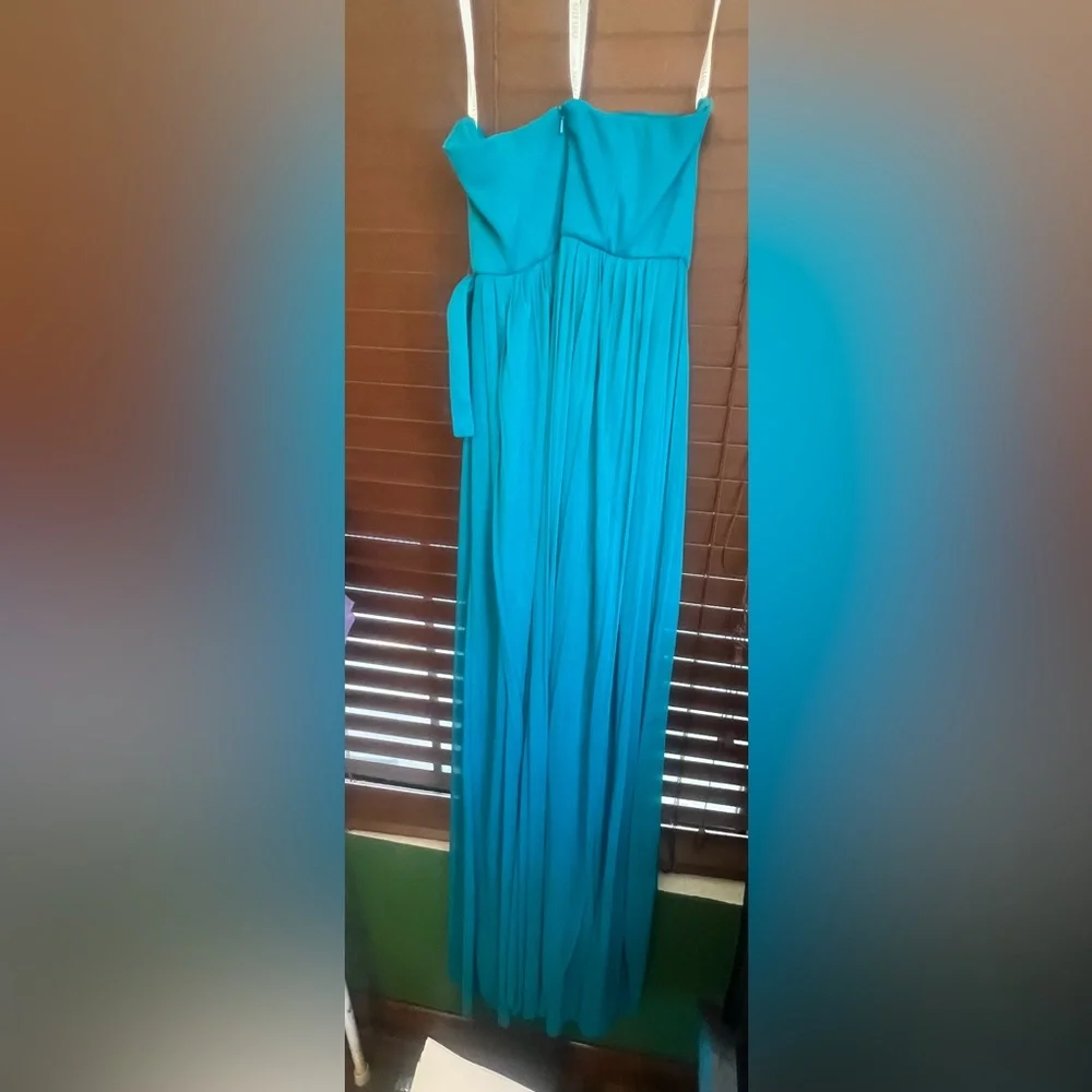 David's Bridal Turquoise Bridesmaid Dress - Picture 3 of 3